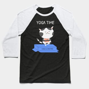 Funny cat doing yoga Baseball T-Shirt